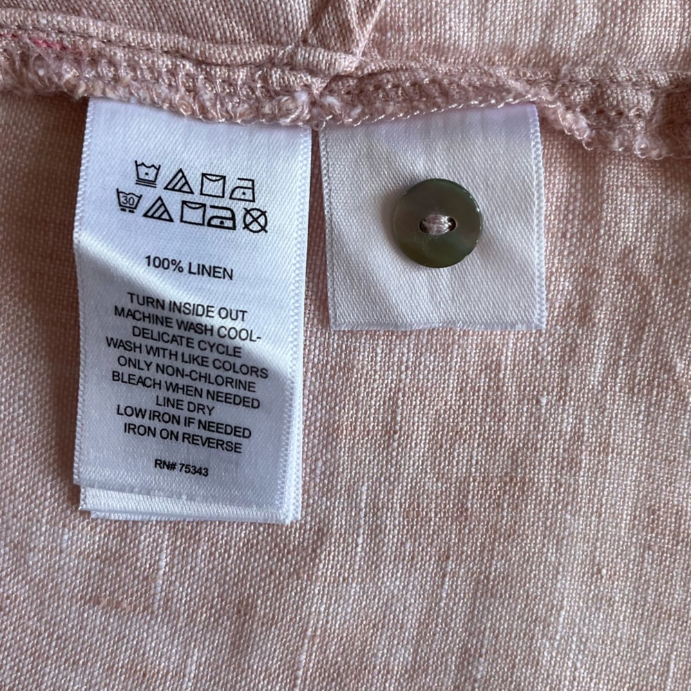 Sigrid Olsen Linen button front top with pockets M - Picture 8 of 8